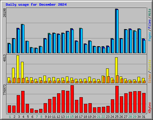 Daily usage for December 2024