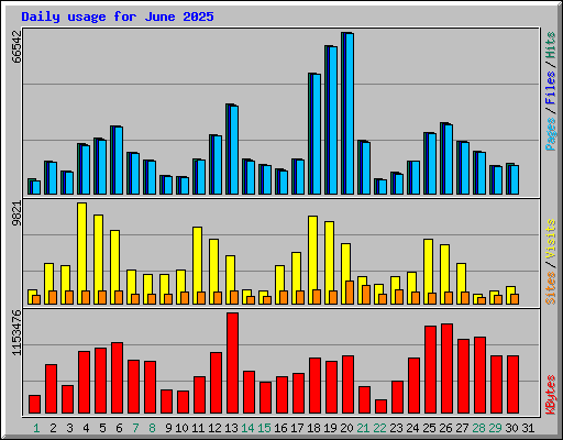 Daily usage for June 2025
