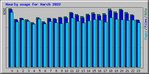 Hourly usage for March 2022