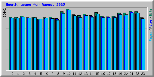 Hourly usage for August 2025
