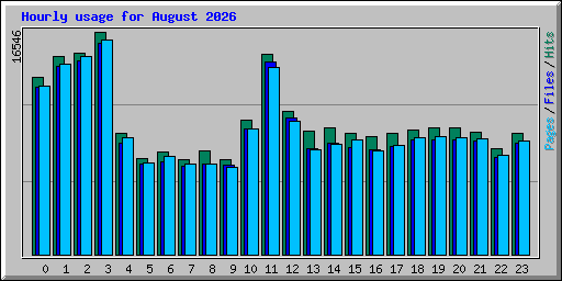 Hourly usage for August 2026